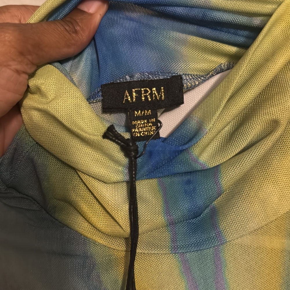 Afrm Zadie Multicolor Long Sleeve Turtleneck Top - Picture 4 of 5